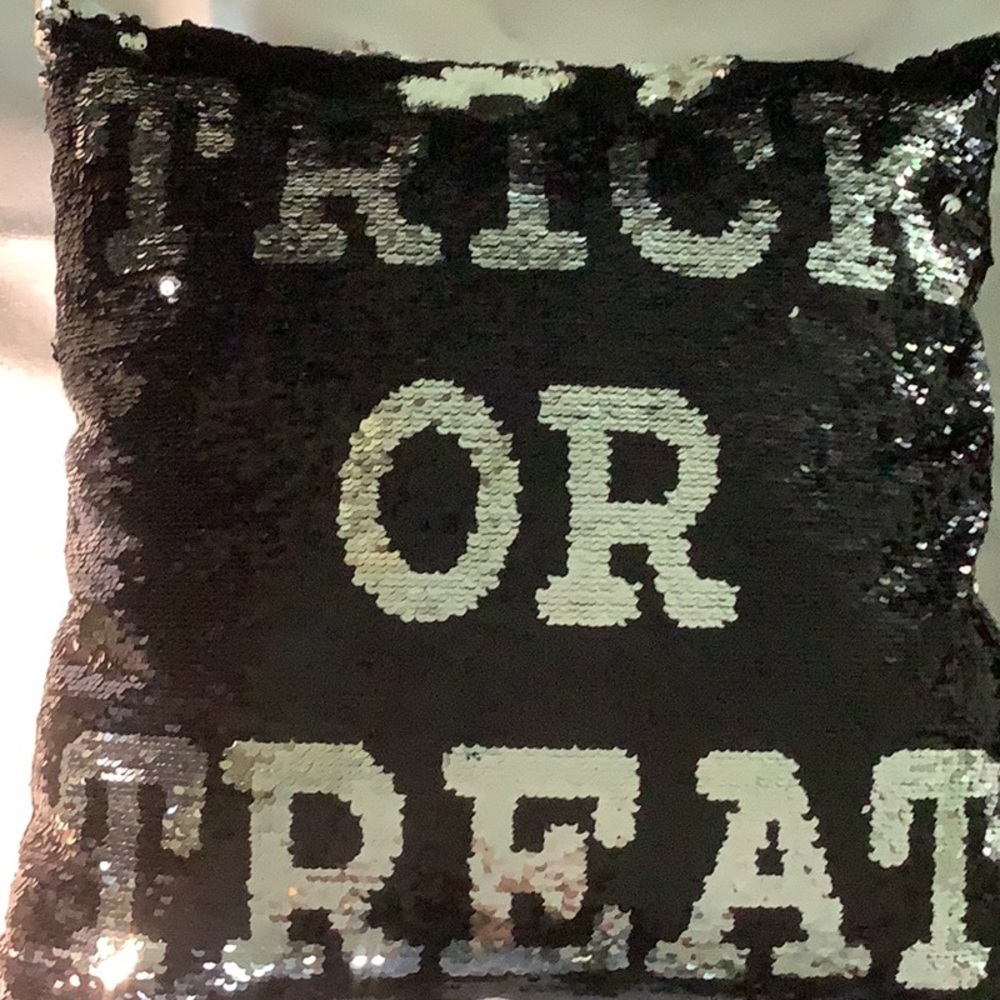New Burton + Burton sequin Halloween pillow